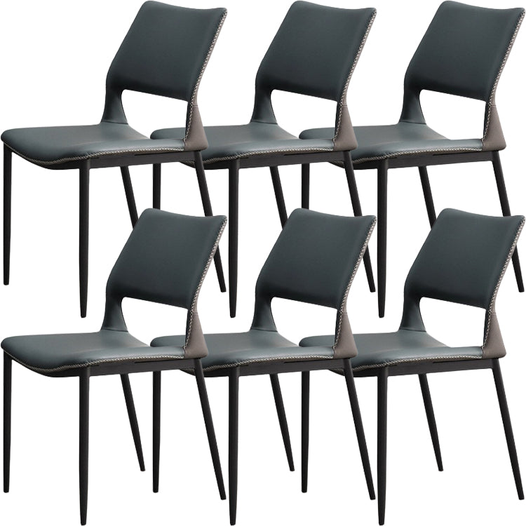 Contemporary Dining Chairs Armless Chair with Metal Legs for Home