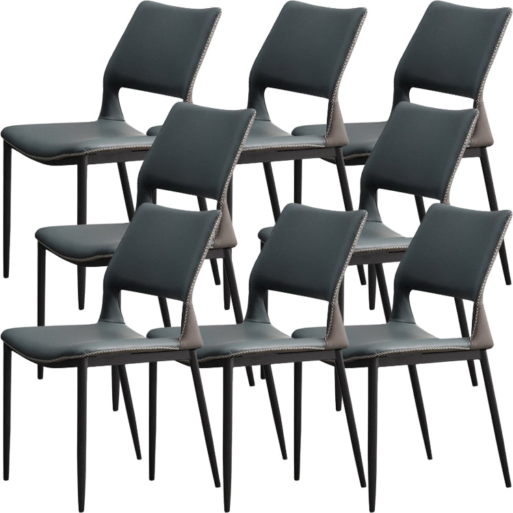 Contemporary Dining Chairs Armless Chair with Metal Legs for Home