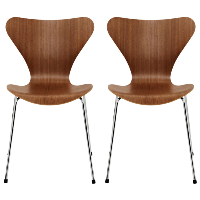 Solid Wood Armless Dining Chairs Contemporary Side Chair Set