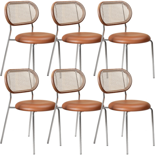 Contemporary Dining Chair Armless Chair with Metal Legs for Home