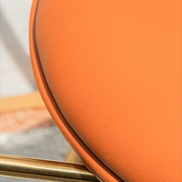 Oval Dining Arm Chair Faux Leather and Metal Dining Room Chair