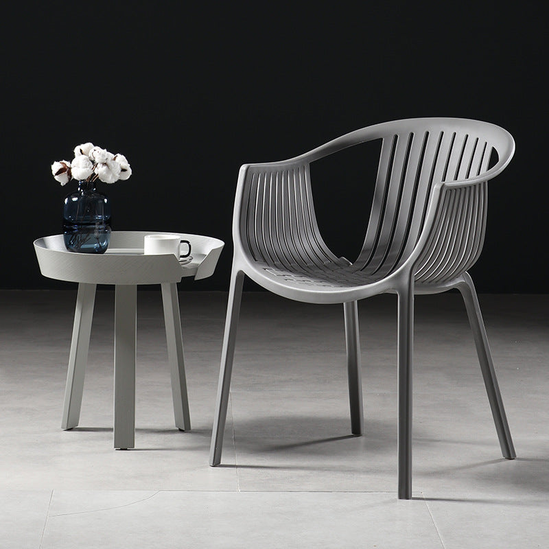 Contemporary Dining Chairs Arm Chair with Plastic Legs for Home