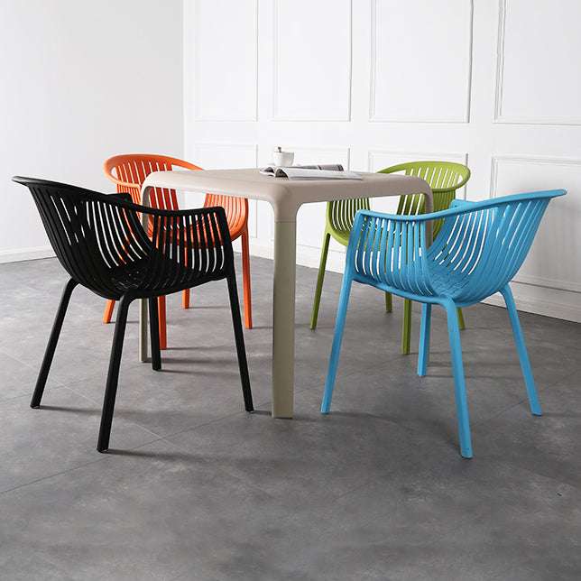 Contemporary Dining Chairs Arm Chair with Plastic Legs for Home
