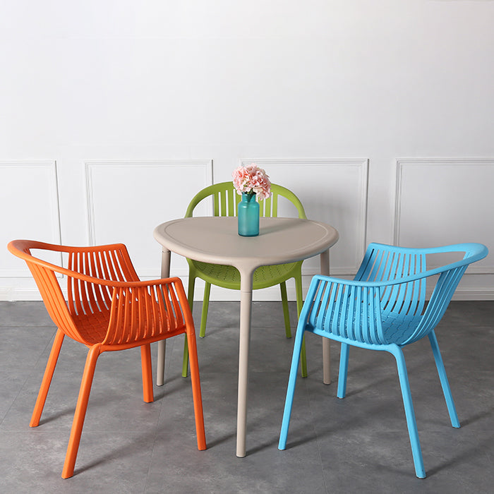 Contemporary Dining Chairs Arm Chair with Plastic Legs for Home