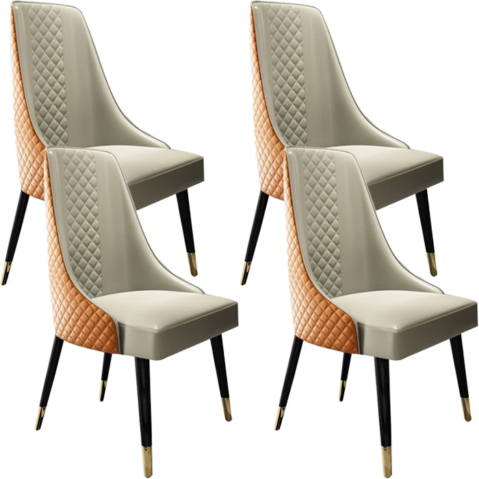 Parsons Armless Dining Chairs Glam Side Chair Set for Dining Room