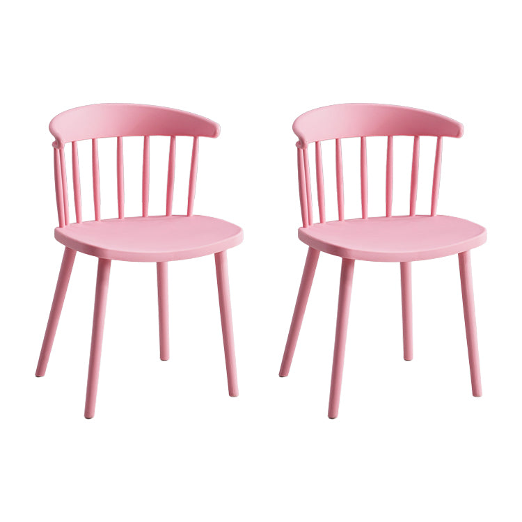 Contemporary Style Dining Chair Armless Chairs with Plastic Legs for Home