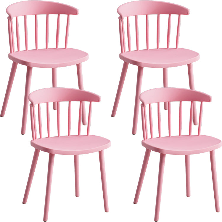 Contemporary Style Dining Chair Armless Chairs with Plastic Legs for Home