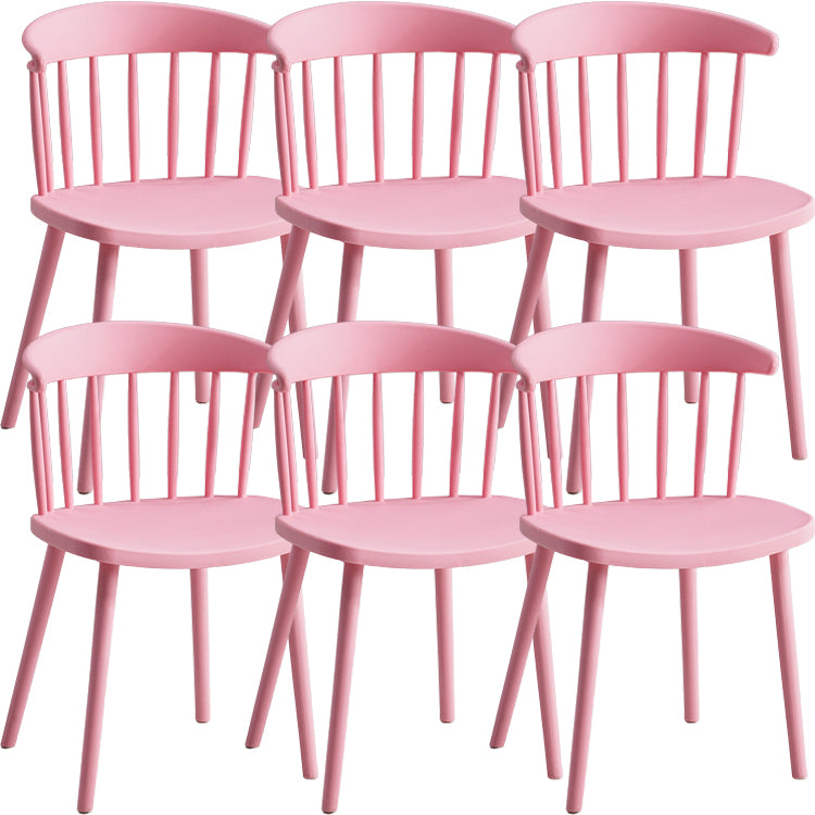 Contemporary Style Dining Chair Armless Chairs with Plastic Legs for Home