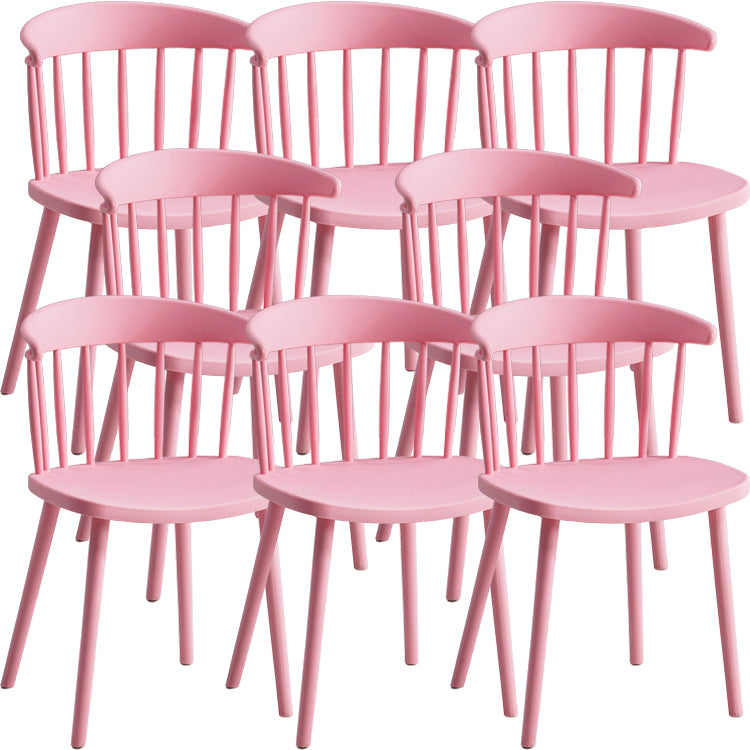 Contemporary Style Dining Chair Armless Chairs with Plastic Legs for Home