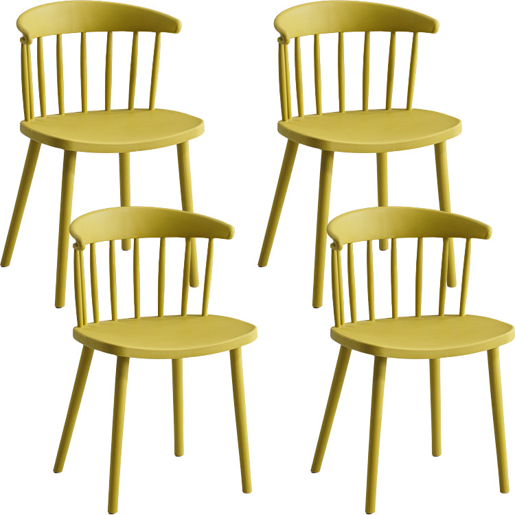 Contemporary Style Dining Chair Armless Chairs with Plastic Legs for Home