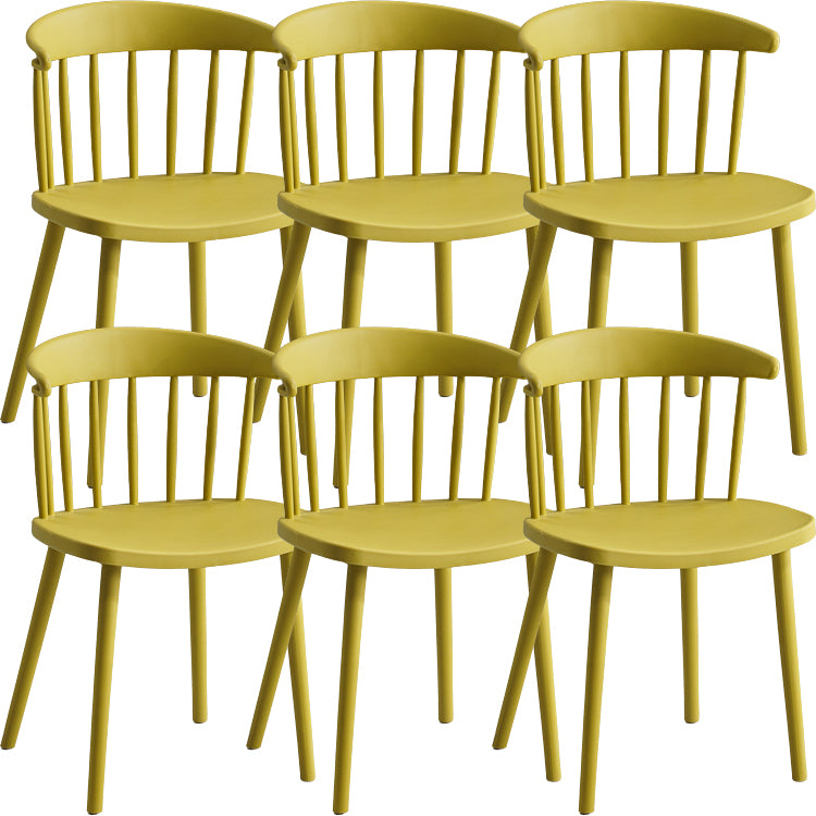Contemporary Style Dining Chair Armless Chairs with Plastic Legs for Home