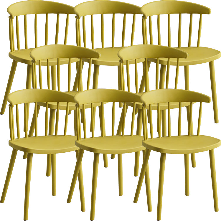 Contemporary Style Dining Chair Armless Chairs with Plastic Legs for Home