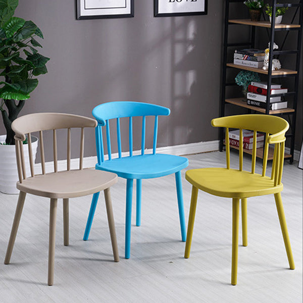 Contemporary Style Dining Chair Armless Chairs with Plastic Legs for Home