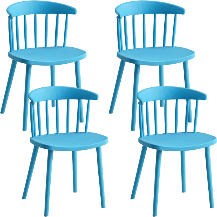 Contemporary Style Dining Chair Armless Chairs with Plastic Legs for Home