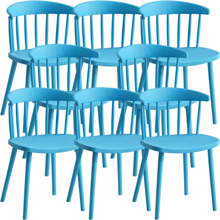Contemporary Style Dining Chair Armless Chairs with Plastic Legs for Home