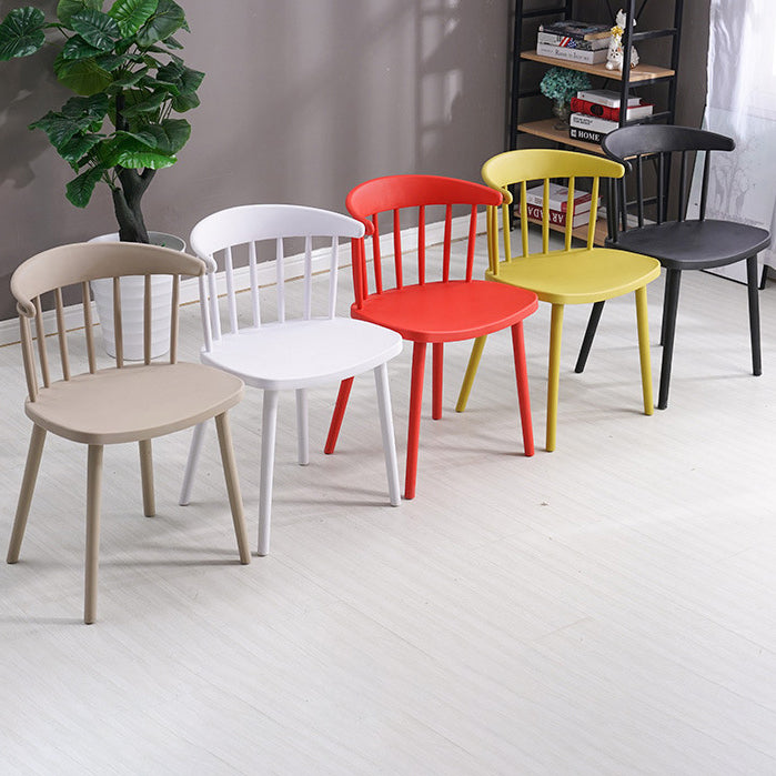 Contemporary Style Dining Chair Armless Chairs with Plastic Legs for Home