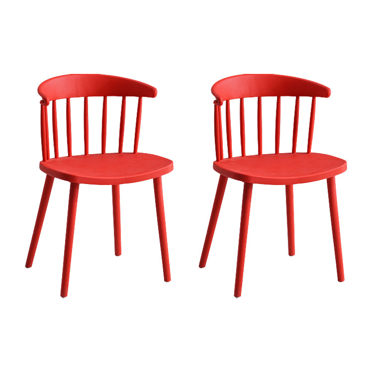 Contemporary Style Dining Chair Armless Chairs with Plastic Legs for Home