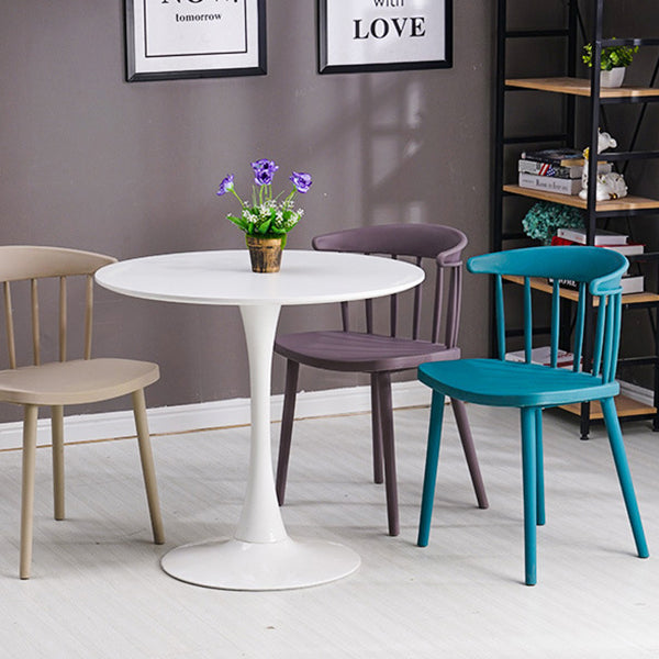 Contemporary Style Dining Chair Armless Chairs with Plastic Legs for Home