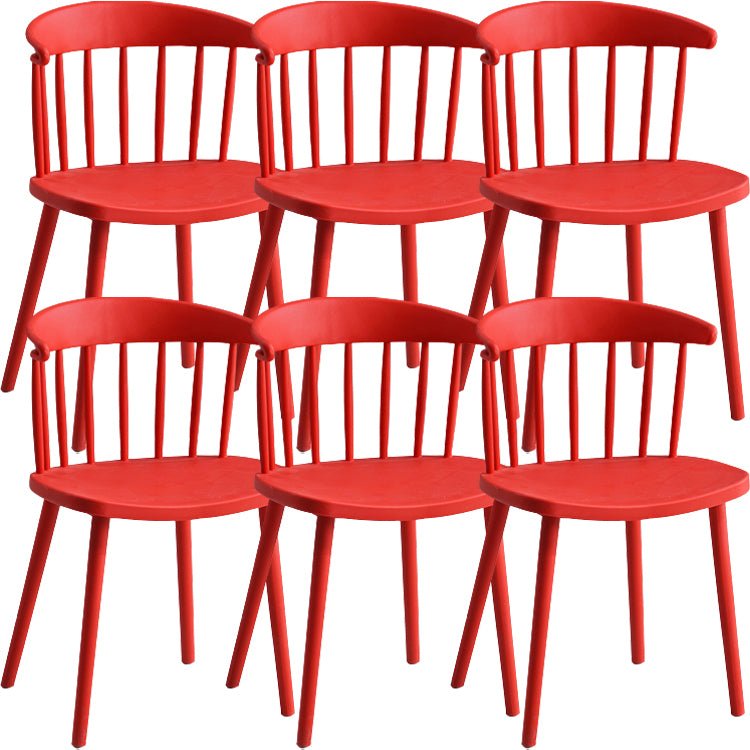 Contemporary Style Dining Chair Armless Chairs with Plastic Legs for Home