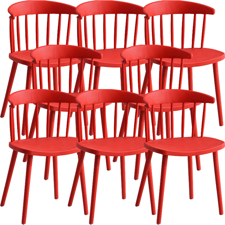 Contemporary Style Dining Chair Armless Chairs with Plastic Legs for Home
