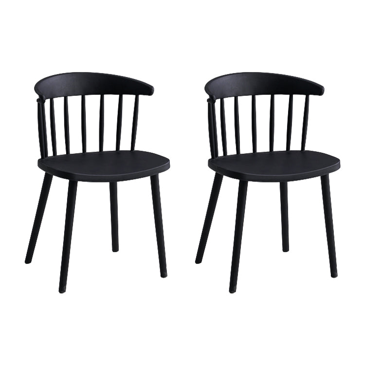 Contemporary Style Dining Chair Armless Chairs with Plastic Legs for Home
