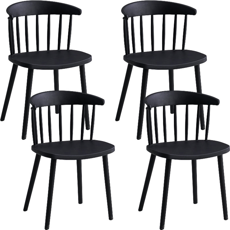 Contemporary Style Dining Chair Armless Chairs with Plastic Legs for Home