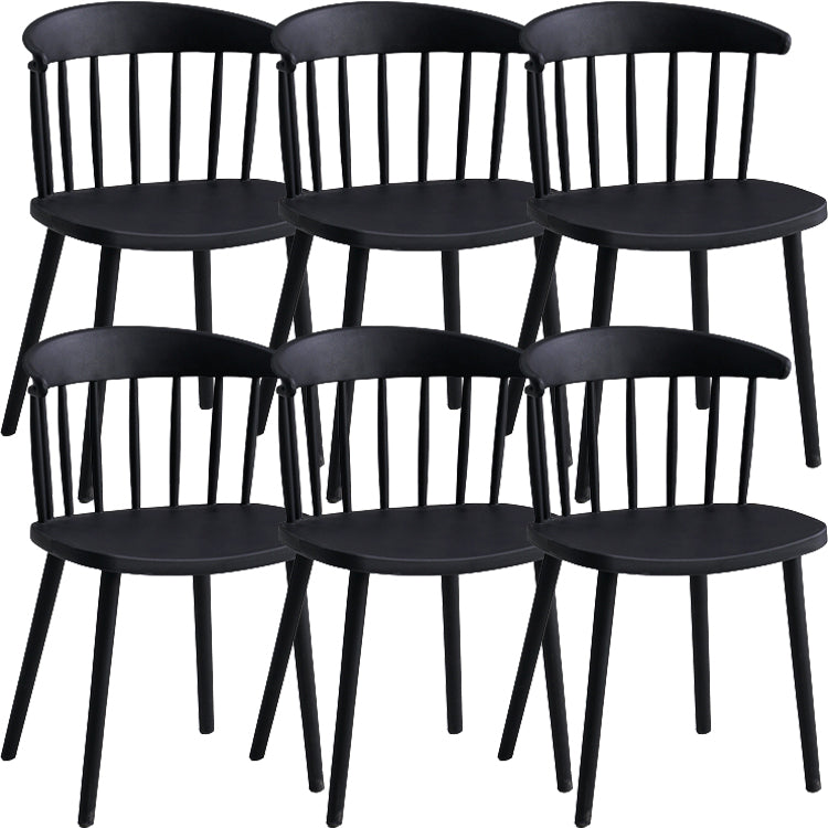 Contemporary Style Dining Chair Armless Chairs with Plastic Legs for Home