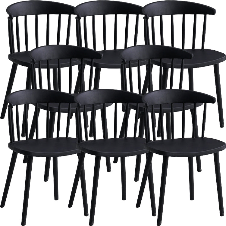 Contemporary Style Dining Chair Armless Chairs with Plastic Legs for Home