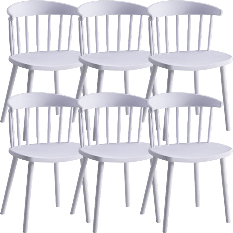 Contemporary Style Dining Chair Armless Chairs with Plastic Legs for Home
