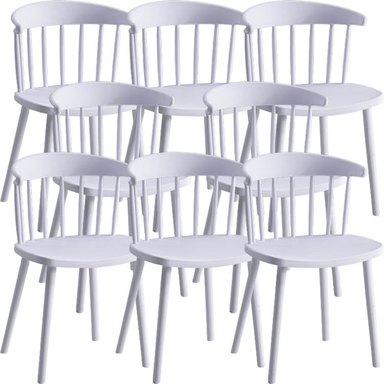 Contemporary Style Dining Chair Armless Chairs with Plastic Legs for Home
