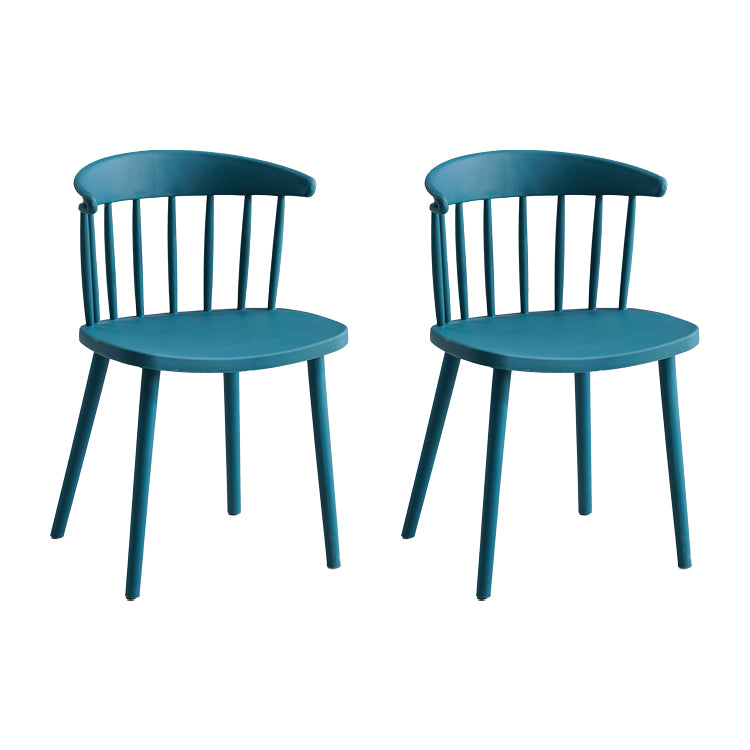 Contemporary Style Dining Chair Armless Chairs with Plastic Legs for Home