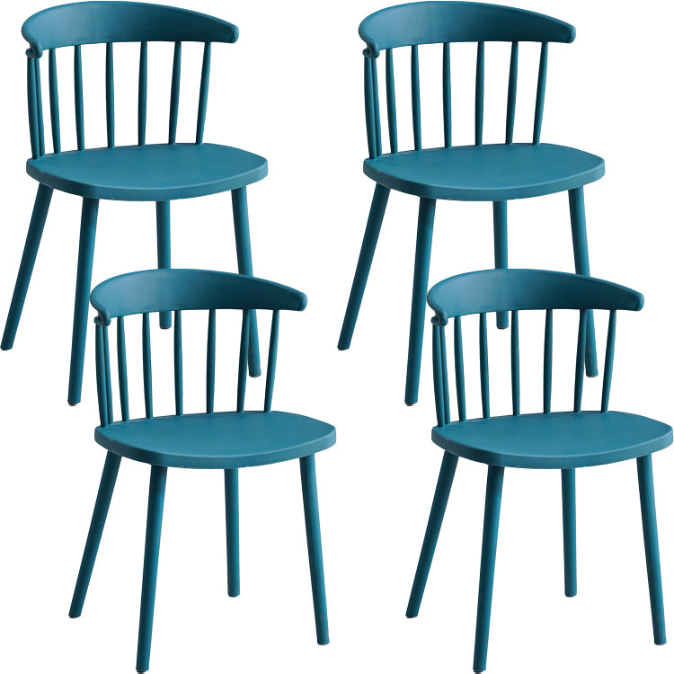 Contemporary Style Dining Chair Armless Chairs with Plastic Legs for Home
