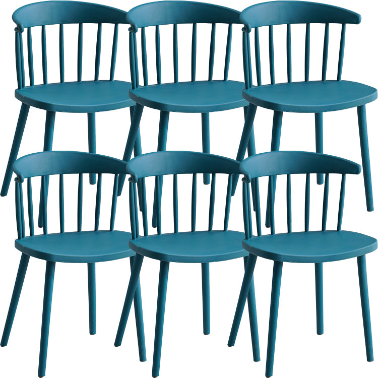 Contemporary Style Dining Chair Armless Chairs with Plastic Legs for Home