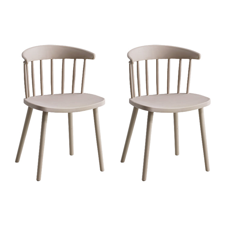 Contemporary Style Dining Chair Armless Chairs with Plastic Legs for Home