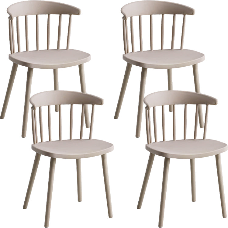 Contemporary Style Dining Chair Armless Chairs with Plastic Legs for Home