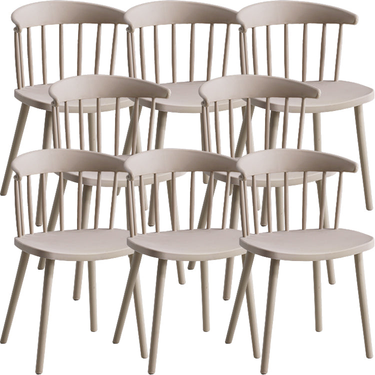 Contemporary Style Dining Chair Armless Chairs with Plastic Legs for Home