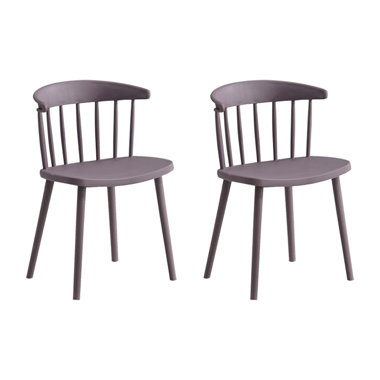 Contemporary Style Dining Chair Armless Chairs with Plastic Legs for Home