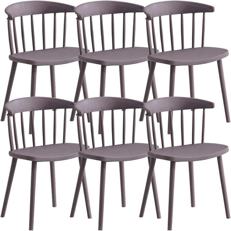 Contemporary Style Dining Chair Armless Chairs with Plastic Legs for Home