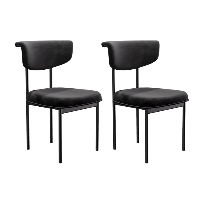 Black Iron Frame Dining Chairs Modern Armless Open Back Dining Side Chair