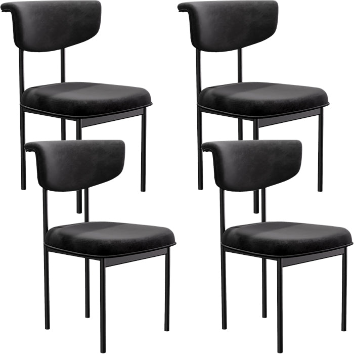 Black Iron Frame Dining Chairs Modern Armless Open Back Dining Side Chair
