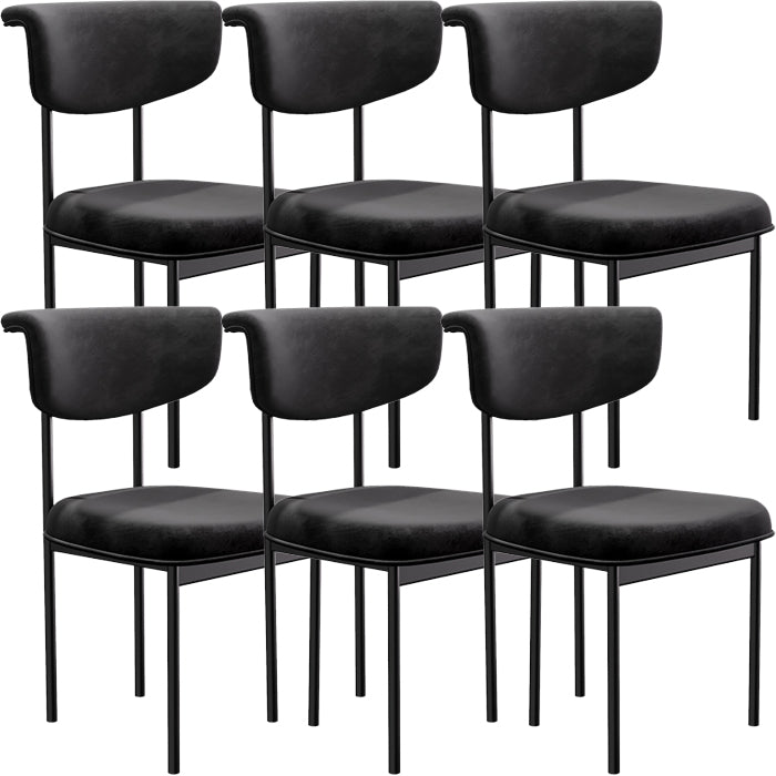 Black Iron Frame Dining Chairs Modern Armless Open Back Dining Side Chair
