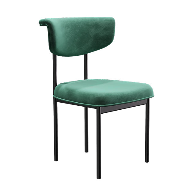 Black Iron Frame Dining Chairs Modern Armless Open Back Dining Side Chair