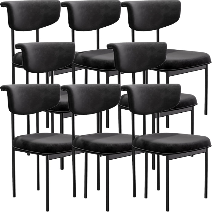 Black Iron Frame Dining Chairs Modern Armless Open Back Dining Side Chair