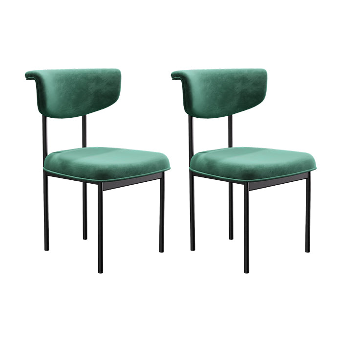 Black Iron Frame Dining Chairs Modern Armless Open Back Dining Side Chair
