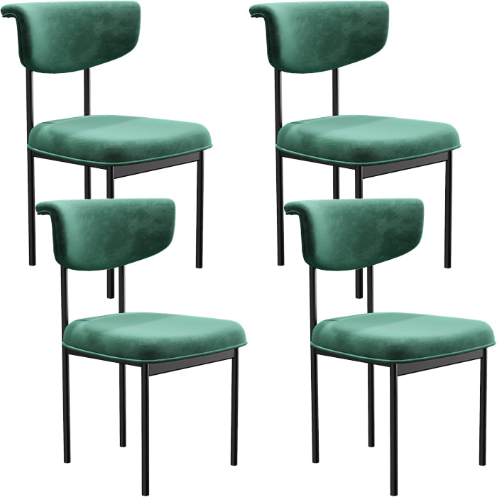 Black Iron Frame Dining Chairs Modern Armless Open Back Dining Side Chair