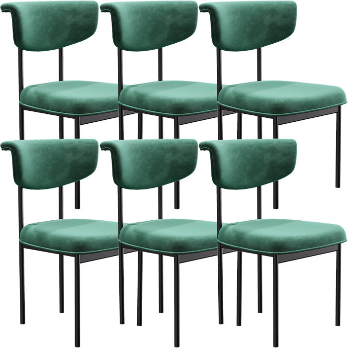 Black Iron Frame Dining Chairs Modern Armless Open Back Dining Side Chair