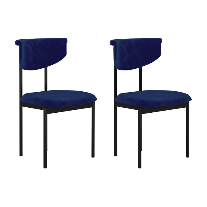 Black Iron Frame Dining Chairs Modern Armless Open Back Dining Side Chair