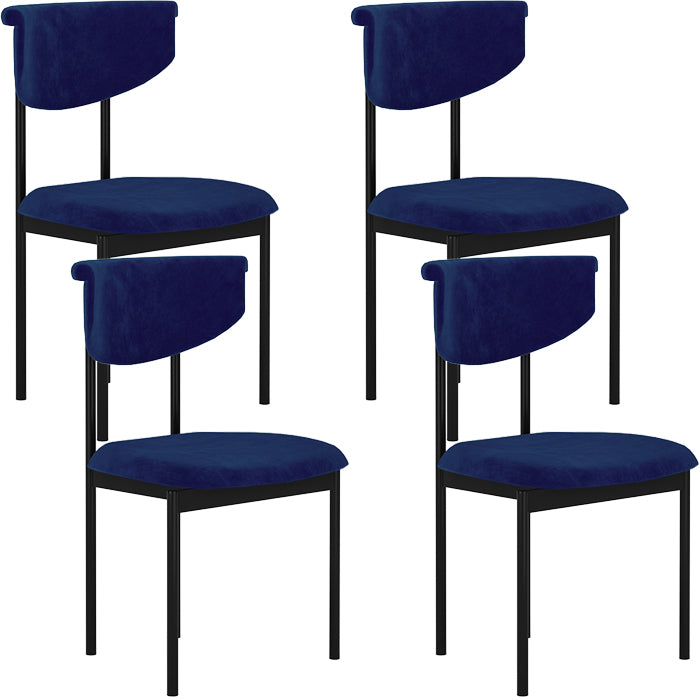 Black Iron Frame Dining Chairs Modern Armless Open Back Dining Side Chair