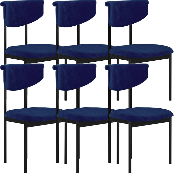 Black Iron Frame Dining Chairs Modern Armless Open Back Dining Side Chair