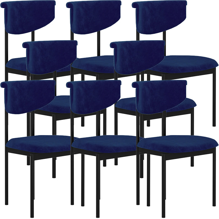 Black Iron Frame Dining Chairs Modern Armless Open Back Dining Side Chair